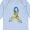 thumbnail image 4 of Inktastic Down Syndrome Awareness Blue and Yellow Hearts Ribbon Boys or Girls Long Sleeve Baby Bodysuit, 4 of 5