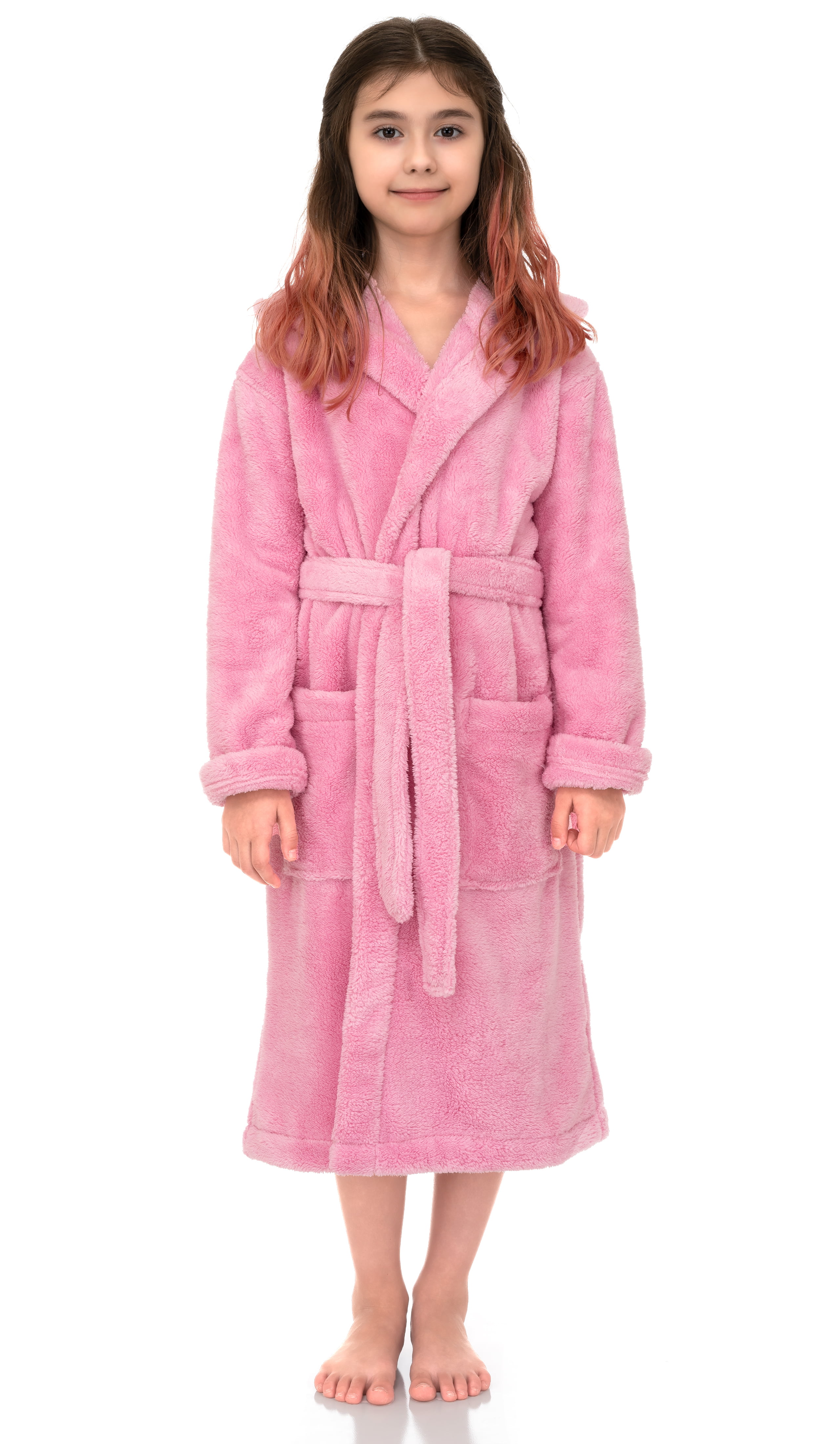 Kids Pink Bathrobe Girls Embroidered Emma Soft Dressing Gown | Girl's Size  Small | eBay