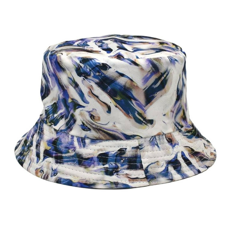 2DXuixsh Summer Floppy Hat Painted Tie Dye Fisherman Hat Men and Women  Double Sided Wear Fashion Leisure Outdoor Sunscreen Sunshade Hat Hats for  Men