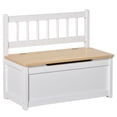 thumbnail image 2 of Qaba 2-in-1 Kids Wooden Toy Organizer Chest Storage Box with Seat Bench Cabinet Chunk Cube with Safety Pneumatic Rod White, 2 of 8