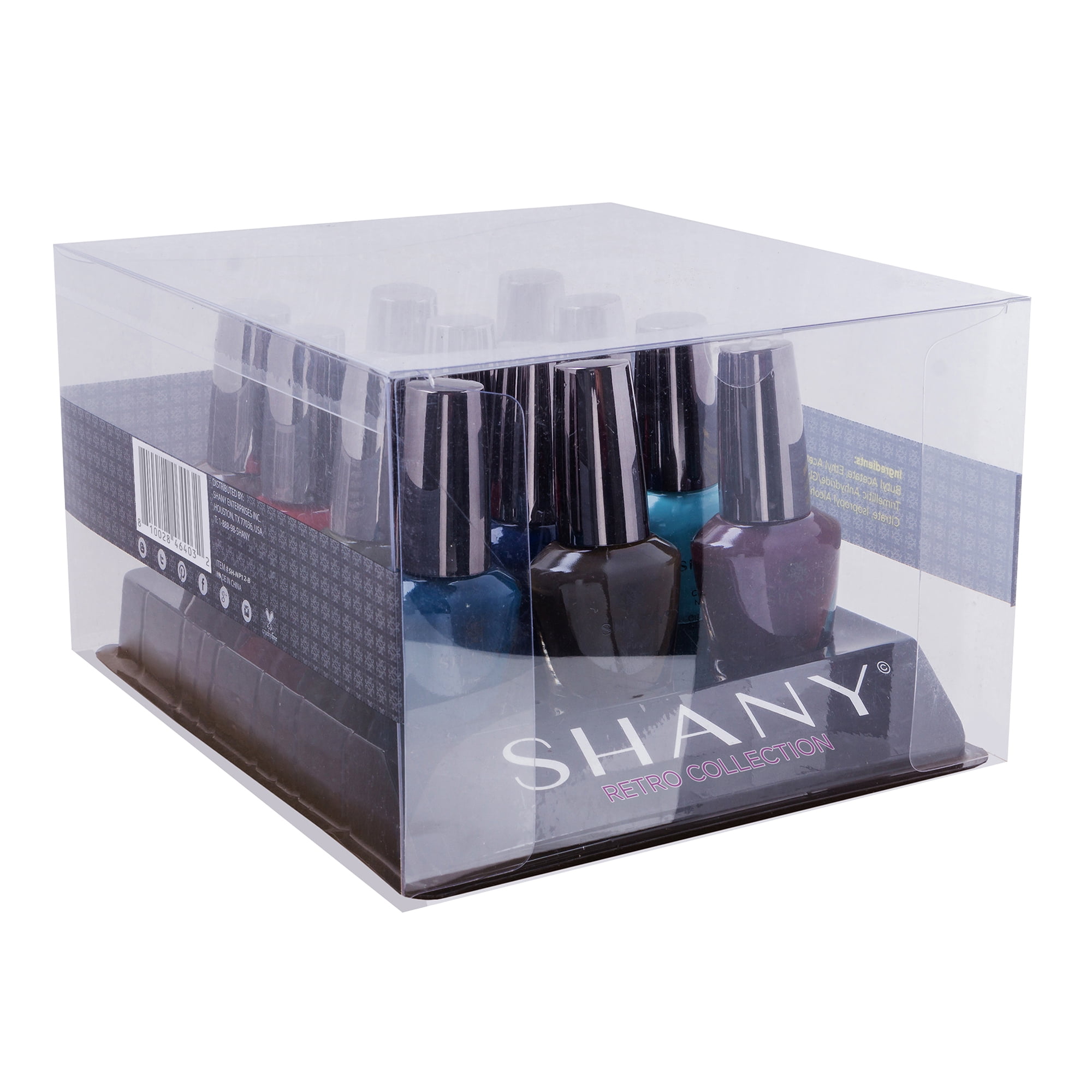 SHANY DIY Nail Polish Set - Quick Dry Nail Lacquer Kit, Vibrant & Colorful DIY Collection, Semi Glossy, Shimmery & Matte Finishes - Full Size - 12 Colors - Retro