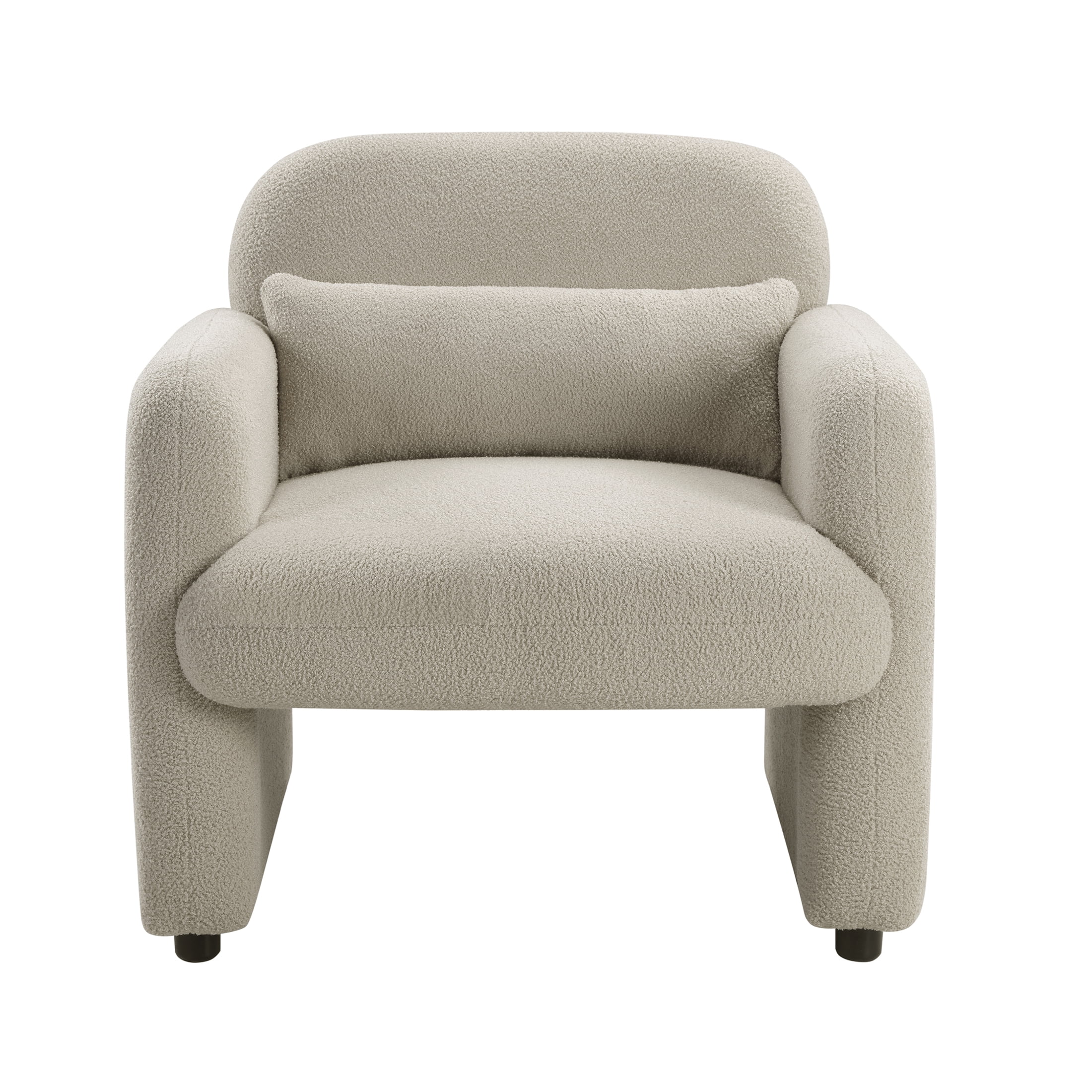 OakvillePark Therrow Boucle Accent Chair with Pillow, Taupe