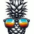 thumbnail image 6 of PIKWEEK Pineapple Pillow Covers Summer Watercolor Pineapple Wears Glasses Pattern Round Tablecloth with Elastic Edge White, 6 of 8