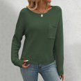 thumbnail image 4 of Wyzesi Pull Rouge pour Femme, Mode Tendance 2024, Manches Longues, Col Rond, 4 of 7