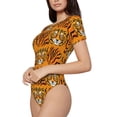 thumbnail image 2 of Balery Tiger Women's Short Sleevee Crew Neck Bodysuit Tops Short Sleeve Tops Basic-Small, 2 of 9