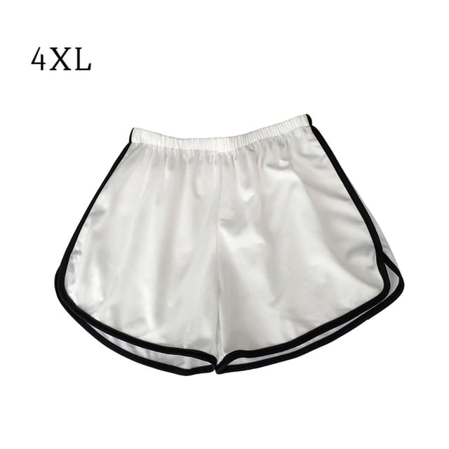 Pantalones cortos deportivos para mujer Pantalones cortos deportivos sueltos con pierna ancha Pantalones cortos deportivos, blanco, 4XL Yuarrent AP001487-07B