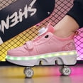 thumbnail image 5 of Kids Teen Wheels Shoes with Lights Women Men Rechargeable Roller Skates Shoes Retractable Wheels Shoe LED Flashing Sneakers for Girls Boys Gift, 5 of 12