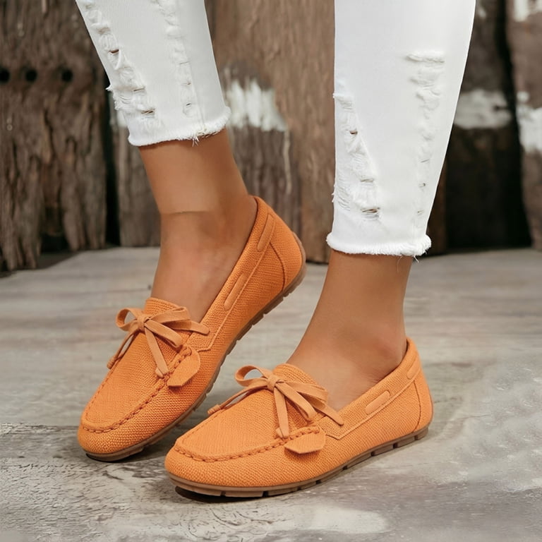 Penny Loafers for Women Round Toe Knit Flat Driving Walking  display picture 3