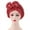 Red, variant on Travelwant African Turban Cap Flower Pattern Headwrap Elastic Knot Pre-Tied Bonnet Beanie Hat for Women