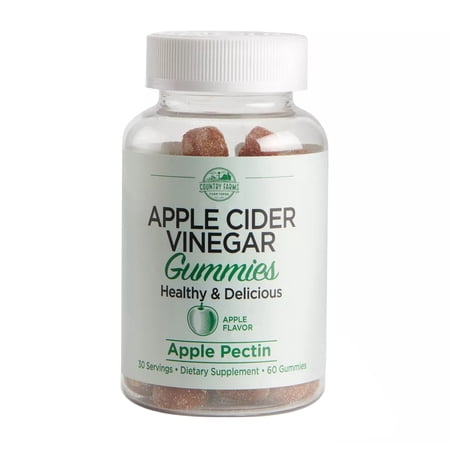 Country Farms Apple Cider Vinegar Gummy Supplement, Apple Flavor, 60 Ea, 6 Pack