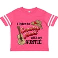 thumbnail image 3 of Inktastic I Listen to Country Music with my Auntie Guitar and Hat Boys or Girls Toddler T-Shirt, 3 of 5