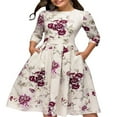 thumbnail image 1 of PENGXIANG Femmes Vintage A-Line Robe Tunique Longue Sans Manches Robe Florale, 1 of 6