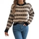 thumbnail image 2 of Suéter de Rayas con Bloques de Color para Mujer, Otoño-Invierno 2025, Cuello Redondo, Informal, de Punto Holgado. Negro M, 2 of 9