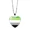 Aromantic, variant on Unisex Alloy 25mm Simple Heart Shaped Cool Colorful Stripes Bisexual Flag LGBT Gay Pride Pendant Necklace Equality Eternity Love