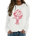 thumbnail image 2 of Arlun Vintage Graphic Crewneck Sweatshirt for Women Large Lobster Sardine Printed Sweatshirts Soft Comfortable Long Sleeve Hoodless Pullover Fall Tops White XL, 2 of 4
