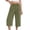 0_ Army Green, variant on Womens Wide Leg Capri Pants, Smocked High Waist Construction, Lightweight Fabric and Pleated Front for All Day Cozy Wear Blue S