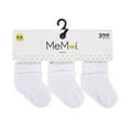 thumbnail image 3 of MeMoi Baby Bootie Cotton Blend Socks 3 Pack, 6-12, White-Light Blue-Light Gray Heather, 3 of 3