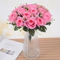 thumbnail image 2 of Ramo de rosas de simulación, flores de seda, 18 rosas, para boda, sala de estar, con flores, decoración, flores falsas, 2 of 5