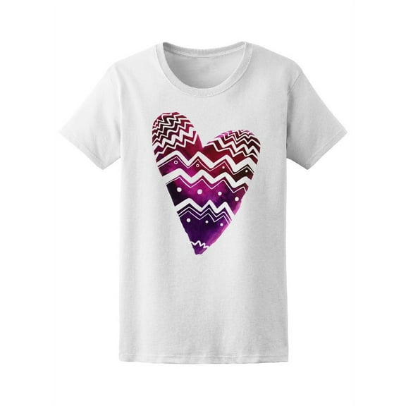Tribal Stripes Watercolor Heart Tee Women's -Image by Shutterstock