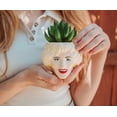 thumbnail image 4 of Minimoleta Toynk The Golden Girls de cerámica rosa con suculentas, 4 of 9