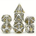 thumbnail image 1 of Hollow Polyhedron Dragon Metal Dice Suitable For Dungeons And Dragon RPG MTG Tabletop Games D&D Trailblazer Shadow And Math Teaching Suit 7-piece Set, 1 of 5