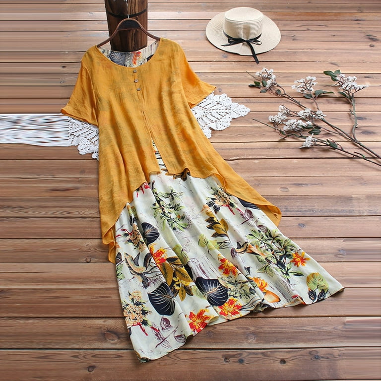 retro print dresses Elizabeth Retro Printed Deep Apricot Midi Dress