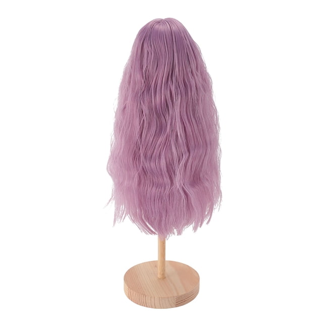 Peluca De 1/4 Muñecas Con Gran Volumen De Cabello, Brillante Con Flequillo Recto, Adecuado Para Muñecas De 18.5 A 21 Cm, Peluca De Cabello Rizado De Muñeca, Malla Con