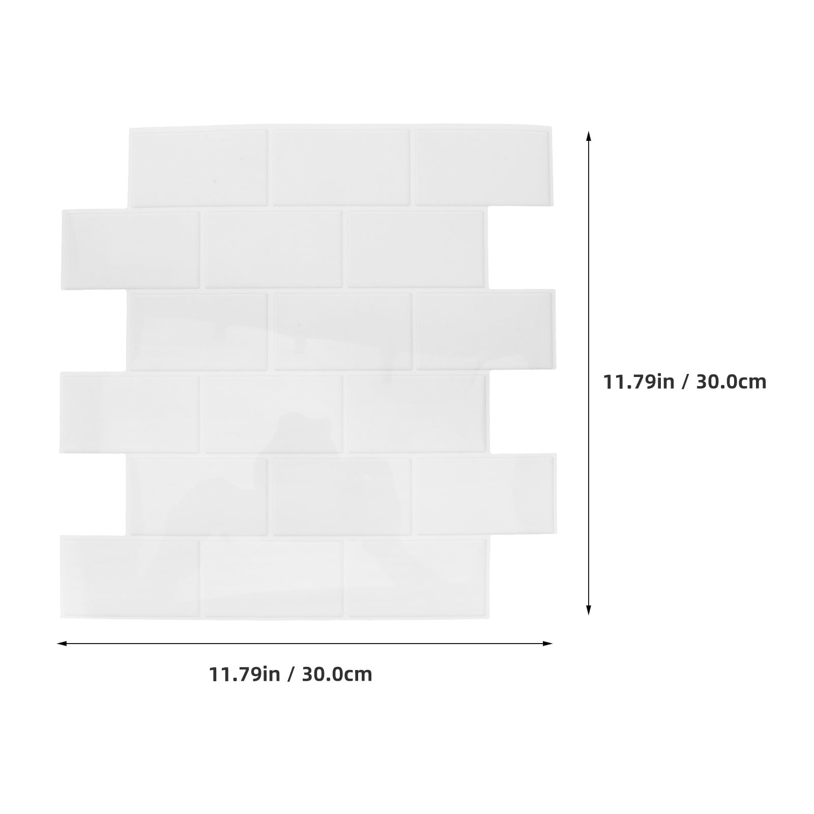 ETHZZLE 6Pcs White PVC Peel and Stick Backsplash Tiles Removable Kitchen and Bathroom Wall Decals