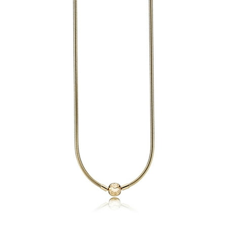 Pandora 14K Gold Necklace w/ 14K Gold Signature Clasp Necklace & Pendants 45 cm
