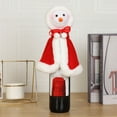 thumbnail image 4 of Toystoory Paño Navidad botella de vino decoración portátil decorativo muñeco de nieve forma Adorable hogar centro comercial cubierta Kits de decoración para fiestas Capa, 4 of 6