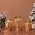 thumbnail image 2 of LED Flameless Candles, Electric Pillar Candles in Gold Glass LED Flickering Flame, Battery Operated Candles with Remote Control and Timer, 2 of 5