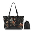 thumbnail image 7 of FORMRS Canvas Laptop Tote Bag for Women with 15.6" Computer Compartments Shoulder Handbag, Black Flowers, 7 of 7