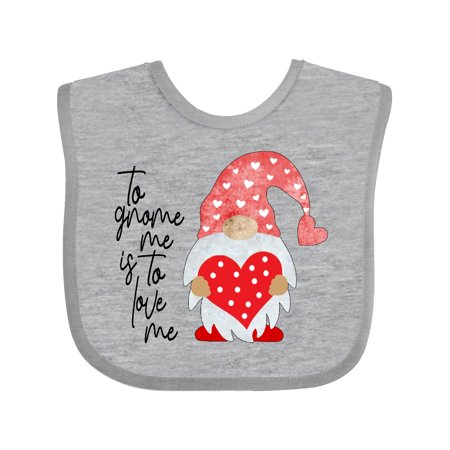 

Inktastic To Gnome me is to Love Me Cute Gnome with Hearts Gift Baby Boy or Baby Girl Bib