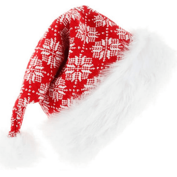 ShenMo Knitted Christmas Hat, Soft Plush Christmas Hat, Plush Santa Hat, Unisex Santa Hat, Santa Hat