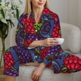 thumbnail image 6 of Daiia Wild Berries for Women's Long-Sleeved Pajama Set – Soft & Comfortable Sleepwear Button-Up Pajamas Cozy Lounge Wear-X-Large, 6 of 7