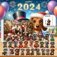 thumbnail image 6 of EUDIDV Xmas Tree Decor 2024 Festival Vacation Advent Calendar 24 Day Christmas Countdown Calendar Dachshund Pendant With Santa Hats 2D Xmas Tree Chicken Ornaments For Christmas Party Hanging Decor, 6 of 7