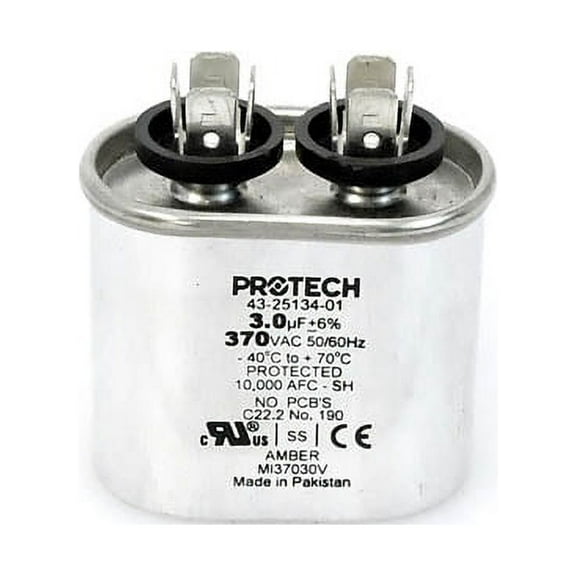 56-23001-16 - OEM Rheem Upgraded Replacement Oval Run Capacitor 3 uf MFD 370 Volt VAC
