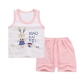 thumbnail image 1 of Sets de Chaleco de Cuello sin Estampado de Dibujos Animados con Pantalones Cortos para Niños Conejo 75, 1 of 8