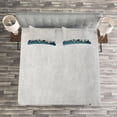 thumbnail image 3 of Ambesonne Japanese Wave Quilted Bedspread Set 3 Pcs, Aquatic Swirls, Queen Size, Grey Blue Cream, 3 of 3