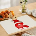 thumbnail image 3 of Christmas Table Mat 30 cm x 45 cm Linen Alphabet Placemat with Holiday Letter Design for Dining Table Decoration, 3 of 4