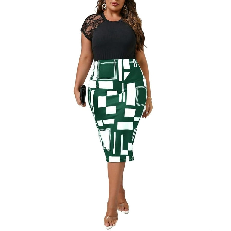 Plus size top pencil skirt 4xl
