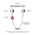 thumbnail image 3 of MULA 925 Sterling Silver Stopper Safety Chain for Bracelets Ladybird Clovers Charms Gifts for Women, 3 of 5