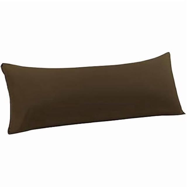 ccwonima Body Pillow Case, 110 GSM Brushed Microfiber Pillowcases Envelope Closure, Soft Full Body Pillow Covers for Long Pillows Body(20"x54") Brown
