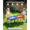 thumbnail image 3 of VEVOR Sensory Table for Toddlers, Kids 4-Station Sand and Water Adjustable Play Table with Detachable Storage Bins and Non-Slip Feet, Carbon Steel Frame, Rounded Corners, for Boys and Girls Exploring, 3 of 9