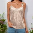 thumbnail image 2 of yillto Womens Sequin Top Spaghetti Strap V Neck Sparkly Blouse Fashion Cami Sleeveless Shirts for Party, 2 of 4