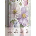 thumbnail image 6 of Spring Flowers Sheer Curtains 45 Inch Length 2 Panels Set Window Treatments, Watercolor Floral Dragonflies Vintage Rod Pocket Semi Curtains for Living Room/Bedroom/Kitchen Décor, 104"W x 45"L, 6 of 7