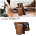 thumbnail image 4 of ELEHOLD for iPhone 14 Pro Max Leather Case Premium Leather Material with Magnetic Detachable Card Holder Compatible with MagSafe Charging Shockproof Slim Case&nbsp;for iPhone 14 Pro Max,brown, 4 of 6