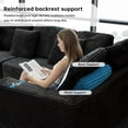 thumbnail image 3 of 135.5" Modular Sectional Sofa, Black U-Shaped Sofa 6-Seater Boneless Cloud Couch with Reversible Chaise, Corduroy Fabric Couch for Living Room & Bedroom, 3 of 15