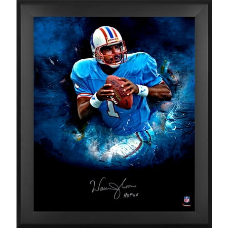 Warren Moon Houston Oilers Framed Autographed 20'' x 24'' In Focus Photograph with "HOF 06" Inscription - Fanatics Authentic Certified