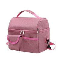 openpig Insulated Reusable Lunch Bag Adult Lunch Box for Women and Men with Adjustable Shoulder Strap, Insulated Lunch Bag for Work, Travel, Fitness, Picnic (Pink)
